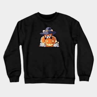 Red panda in a pumpkin Crewneck Sweatshirt